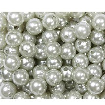 50 SILVER couloured BEADS Plastic Ø 8mm Pearl Appearance - $5.00