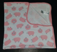 Carter's Just One You Pink Sheep Lovey Security Receiving Blanket Cotton White - $29.41
