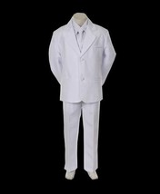 Toddler Baby Boy White Tie Tuxedo outfit suit set 5 pc Size M - Medium - 6-12 M - £31.45 GBP