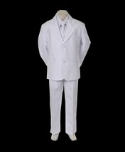 Toddler Baby Boy White Tie Tuxedo outfit suit set 5 pc Size xL -xLarge - 18-24M  - £31.96 GBP