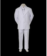 Toddler Baby Boy White Tie Tuxedo outfit suit set 5 pc Size S-M-L-XL - $731.10 MXN