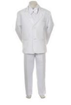 Toddler Baby Boy White Bow Tie Tuxedo outfit suit set 5 pc Size M-Medium-12 M - £31.45 GBP