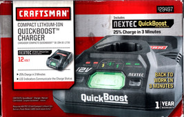 Craftsman Nextec 320.29497 12V Lithium Ion Quick Boost Battery Charger - Nib!! - $89.99