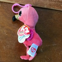 Small Ty Beanie Boo Pink w Sparkly Beak Plush Gilda FLAMINGO Stuffed Ani... - $8.59