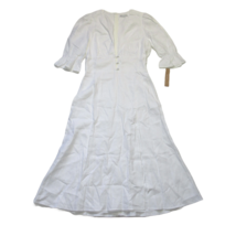 NWT Reformation Maribel in White Linen Plunging Neck Side Slit Dress 8 $278 - £142.26 GBP