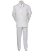 Toddler Baby Boy White Bow Tie Tuxedo outfit suit set 5 pc Size 2T-3T-4T - $856.58 MXN