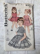 1960&#39;s Vintage Butterick Sewing Pattern Girls&#39; Full Skirt Dress Sz 4 Unc... - £20.79 GBP