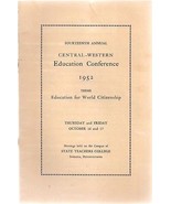 STATE TEACHERS COLLEGE 14th Education Conference Indiana PA 1952 vintage... - $9.89