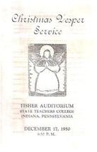 STATE TEACHERS COLLEGE Indiana PA Christmas Vesper Service vintage 4-pg ... - £7.77 GBP