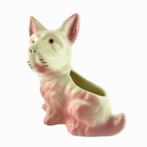 West Highland Terrier Planter  Westie Ceramic Succulent Vase Pink and White - £19.38 GBP
