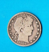 1909 Liberty Barber Head Half Dollar 50c Silver Coin  - $48.00