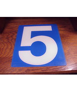 Service Station Number 5 Plastic Store Sign, White Number on a Blue Back... - $9.95