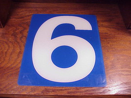 Service Station Number 6 Plastic Store Sign, White Number on a Blue Back... - $9.95
