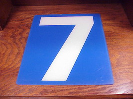 Service Station Number 7 Plastic Store Sign, White Number on a Blue Back... - $9.95