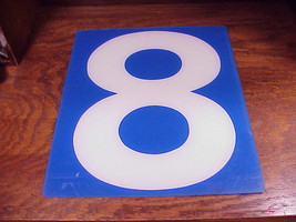 Service Station Number 8 Plastic Store Sign, White Number on a Blue Back... - $9.95
