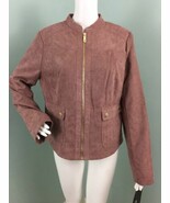 NWT Women&#39;s Kenneth Cole Reaction Faux Suede Laser Cut Jacket Sz L Large - $74.45 CAD
