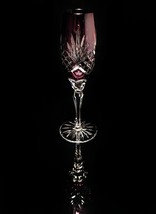 ajka caroline crystal purple colored champagne flute 9" Tall