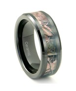 8MM Ceramic Ring Black Hunting Camo Mens Promise Wedding Band Sizes 7-15 & Half - $34.95