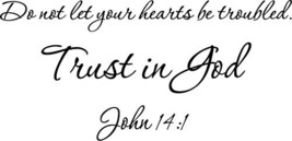 Picniva Black 46&quot; X 22&quot; Do not let Your Hearts be Troubled. Trust in God... - £15.62 GBP
