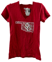 Majestic Womens Oklahoma Sooners Poised Play V-Neck T-Shirt, Small-Red - £17.97 GBP