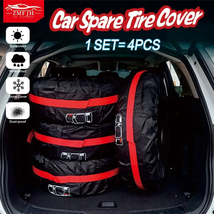 Universal 4Pcs Spare Tire Cover Case Polyester Car Tyre Storage Bags Aut... - $25.27+
