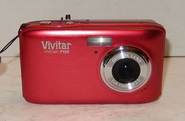 Vivitar ViviCam F128 14.1MP Digital Camera Red Tested Works - £40.44 GBP