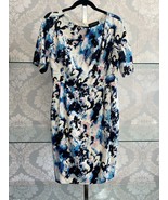 ST. JOHN Blue/Multicolor Print Short Sleeve Silk Blend Sheath Dress Sz 6... - $6,370.75 MXN