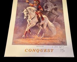 USC Trojan Mascot Signed Traveler Conquest Art Print Fred Stone 27x 21" Football image 6