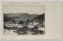 NY Phoenicia By Moonlight Greetings from the Catskill Mts c1906 Postcard S2 - £11.92 GBP