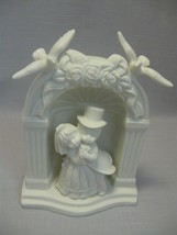 Bride &amp; Groom Figurine Arch With Doves and Flowers Bisque Porcelain Made... - $15.95