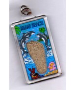 Miami Beach Keychain (Foot print with sand from Miami Beach) Vintage Key... - £4.00 GBP