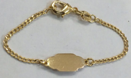 14k Gold Overlay Baby Bracelet Christening Baptism Birthday id No Person... - $9.99