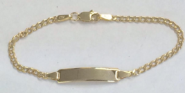 14k yellow Gold Baby Bracelet Christening Baptism Birthday id Personalized / 5 1 - £78.79 GBP