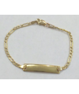 14k yellow Gold Baby Bracelet Christening Baptism Birthday id Personaliz... - $1,903.76 MXN