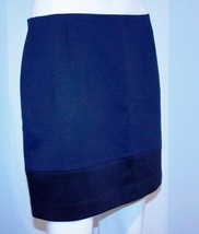 $178 TAHARI Navy Blue SKIRT Black Hem LINED Short ELANA Side ZIP US ( 8 ) - £109.81 GBP