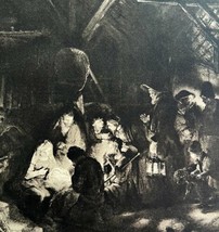 Rembrandt 1944 Adoration Of The Shepherds Gravure Style Phaidon Print DWU10 - £79.92 GBP