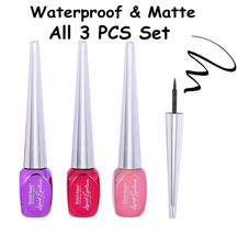 Romantic Beauty Waterproof Lasting Black Precise Liquid Eyeliner 3 PCS Set - £6.52 GBP
