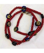 Collana di perle di vetro faccia cuore bianco veneziano antico vintageRe... - $88.31 CAD