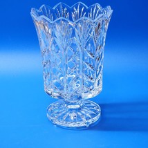Crystal Clear Industries PORTICO 7¾&quot; Open HURRICANE Crystal Candle Holder / Vase - £33.22 GBP