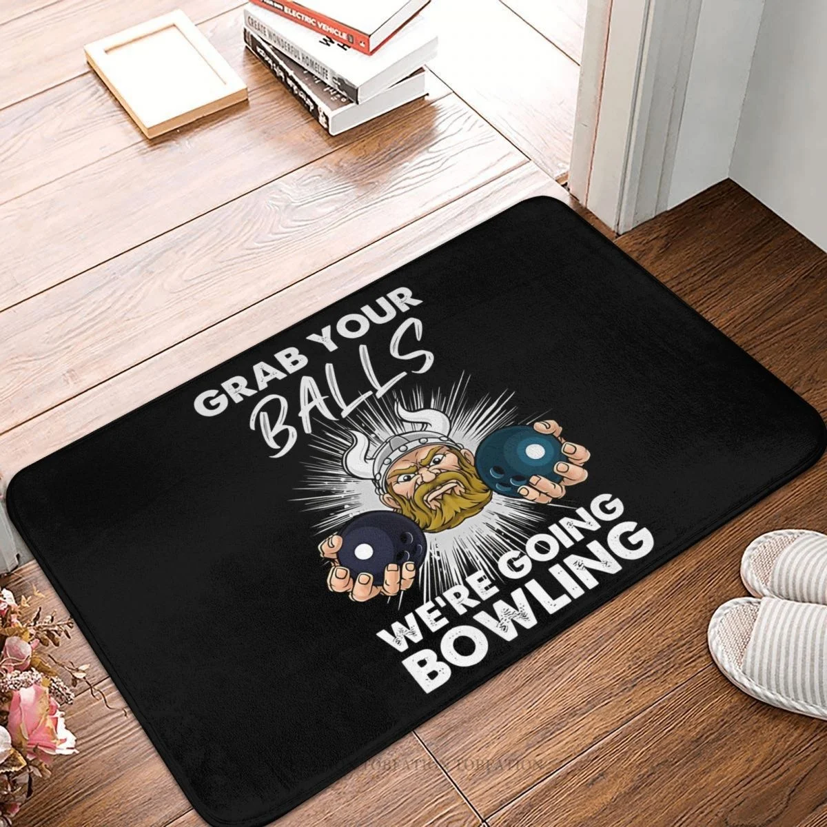 The Big Lebowski Bath Mat Grab Your Balls We&#39;re Going Bowling Viking Doormat Car - £12.98 GBP