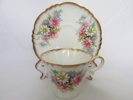 Vintage Royal Standard English Bone China Cup &amp; Saucer - Anemones Patter... - $16.99