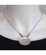 Silpada Sterling Silver Necklace Seattle Skies Hammered Oval Disc Pendan... - £39.27 GBP