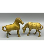 Vtg Brass Horse Figurines Set Of 2 Standing Decor Animal - $490.13 MXN