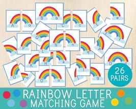 Alphabet Matching English Flashcards in Colorful Rainbow Style  - £2.34 GBP