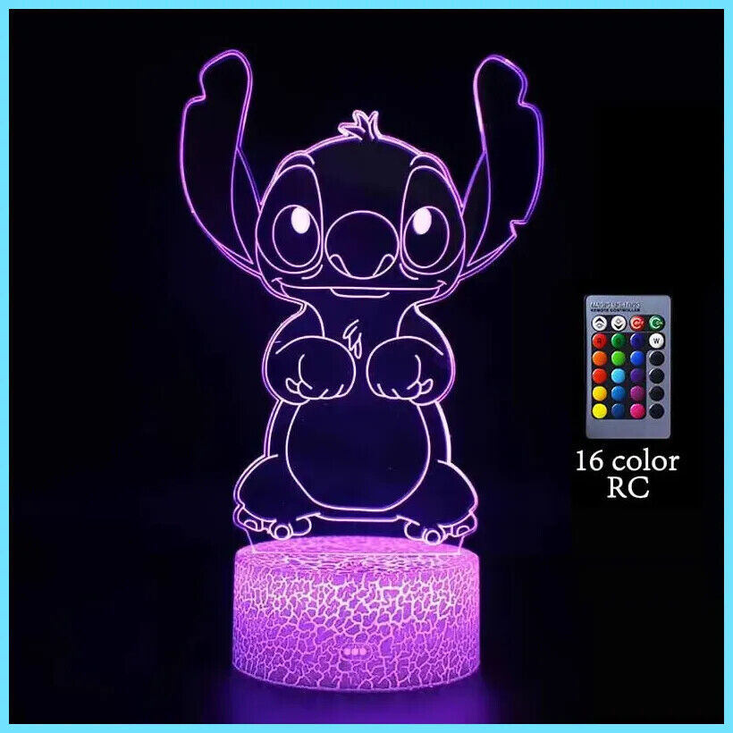 Stitch 3D Night Light – LED Remote Control with 3D Illusion And Frosted ... - $14.13