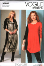 Vogue V1843 Misses XS to XXL Sandra Betzina Dress and Tunic Uncut Sewing Pattern - $25.91