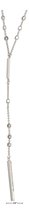 Necklace Sterling Silver 22&quot; Dangling Bar Lariat Necklace on Square Bead Chain - £79.92 GBP+