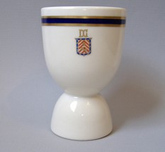 Egg Cup DG Lion Crest Blue Gold Vintage White Ceramic Porcelain Double Sided - £15.98 GBP