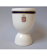 Egg Cup DG Lion Crest Blue Gold Vintage White Ceramic Porcelain Double S... - £15.84 GBP