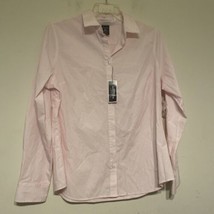 George Women’s Shirt Size Xl 1618 Pink/ White Long Sleeve - $8.58